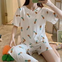 cartoon printed womens set cute sleepwear summer topshorts casual nightwear fashion short pyjama loungewear