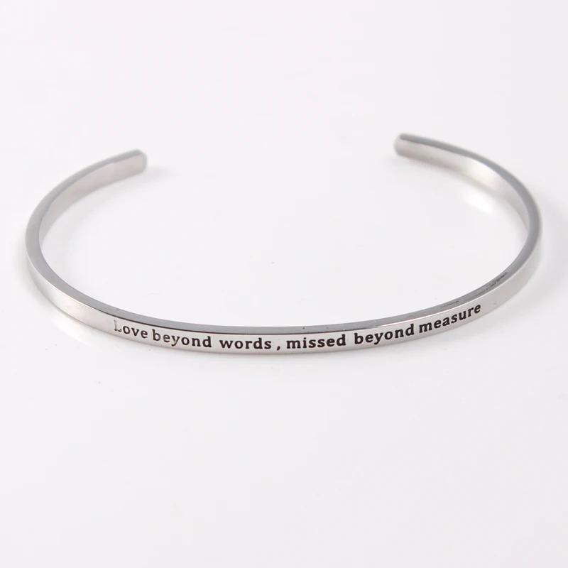 Браслеты нержавеющей стали и кольцеобразный браслет с гравировкой &quotЛюбовь