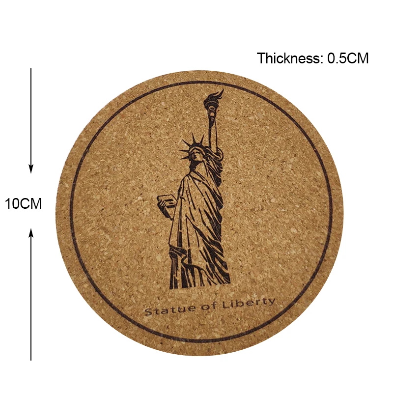 5/10 шт. натуральные пробковые коврики Нескользящие теплоизолирующая подставка