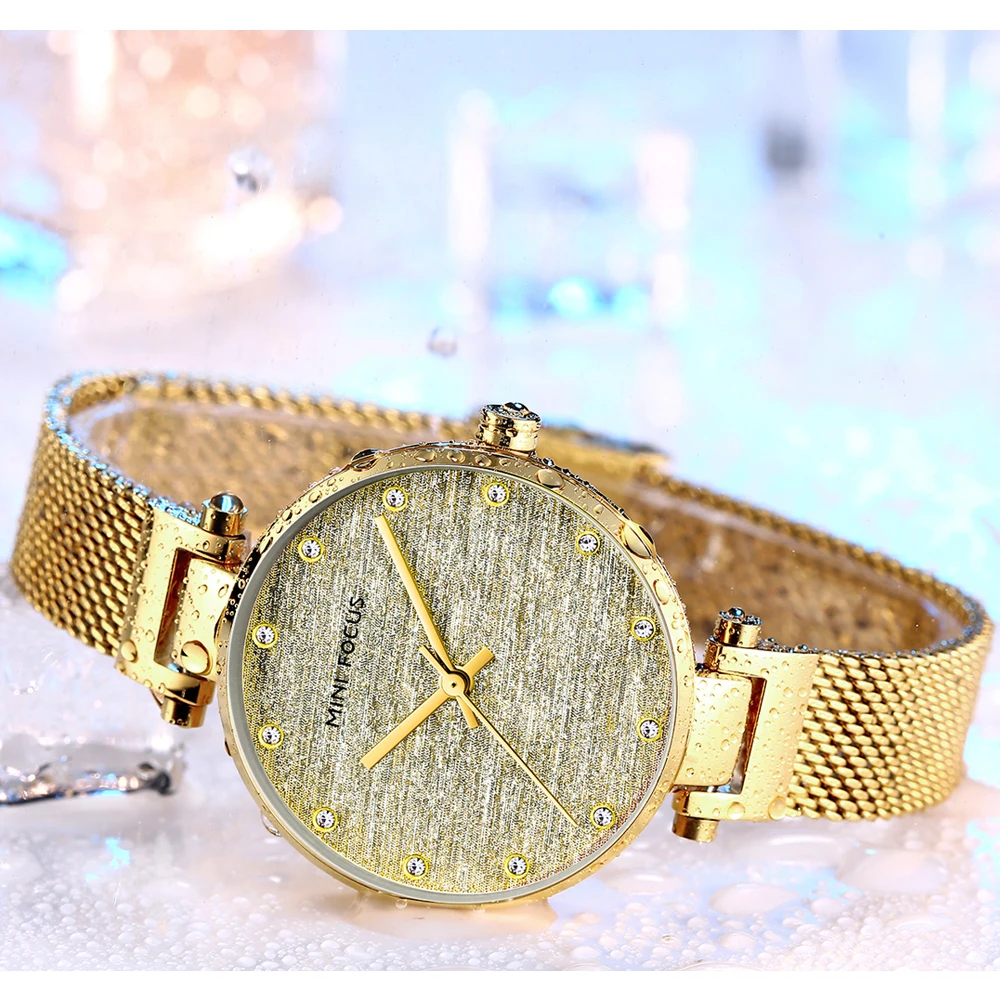

MINIFOCUS Diamond Women Watch Luxury Brand Rhinestone Elegant Ladies Watches Gold Clock Wristwatches Woman relogio feminino 2020