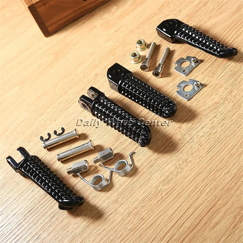 Мотоциклетные передние и задние подножки Колки черные/хромированные для Yamaha YZF R1