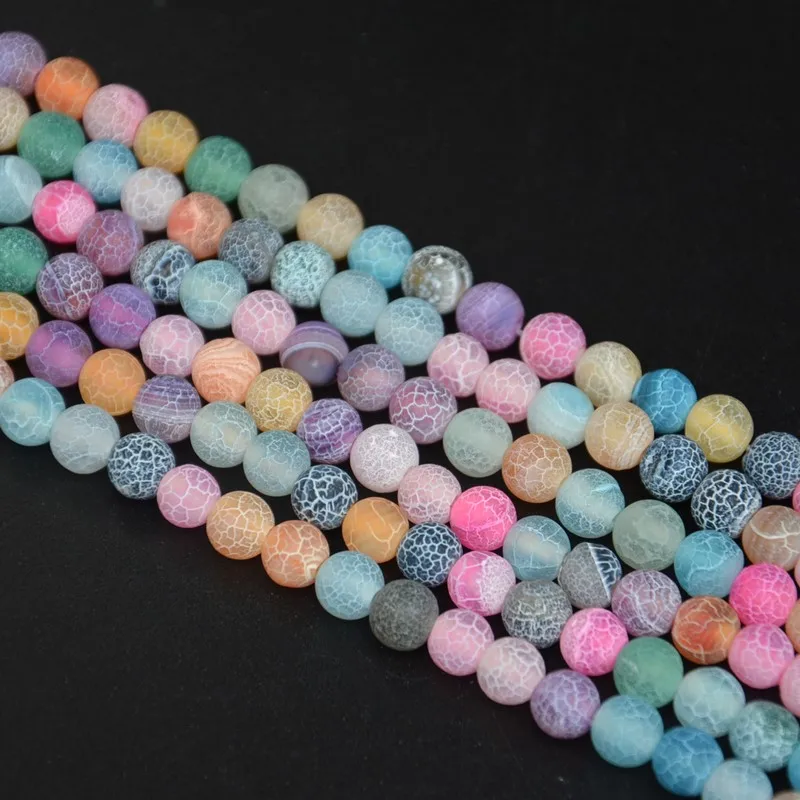 Матовые Агаты разных цветов натуральный камень матовые треснувшие бусины