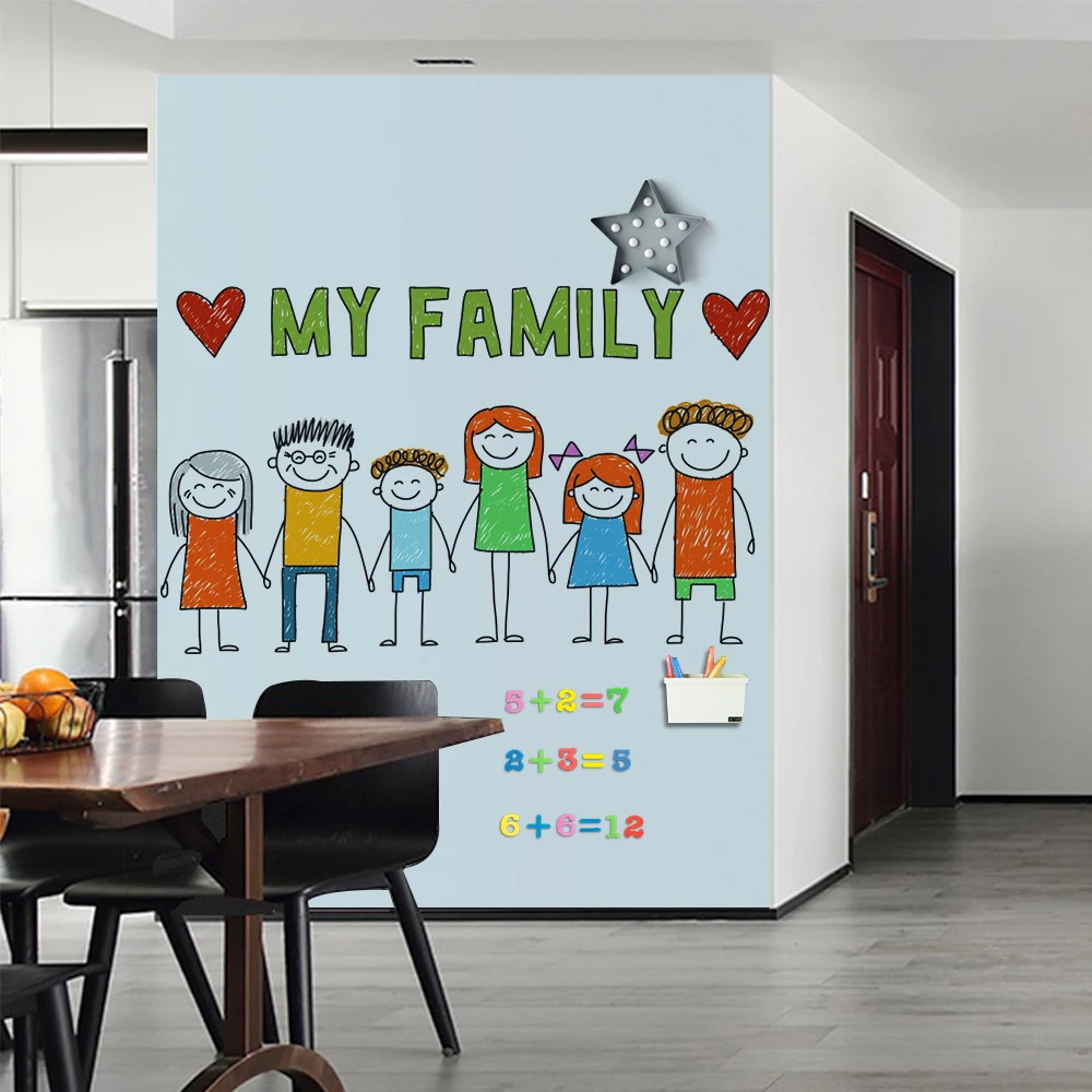 Магнитная доска для настенного хранения черная декоративная наклейка бумажная