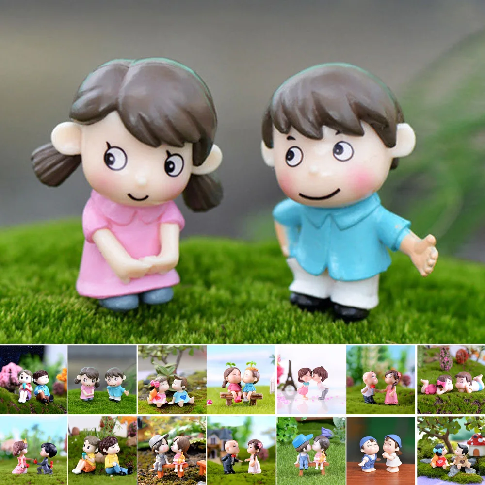 Miniature Lover Couple Figurines Craft Fairy Garden Bonsai Ornament Gift |