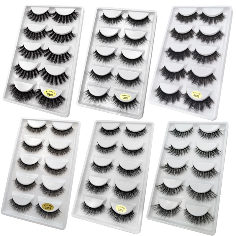 

50 pairs mink eyelashes natural false eyelashes fluffy dramatic eyelash extension maquillage mink cilios make up faux cils G806