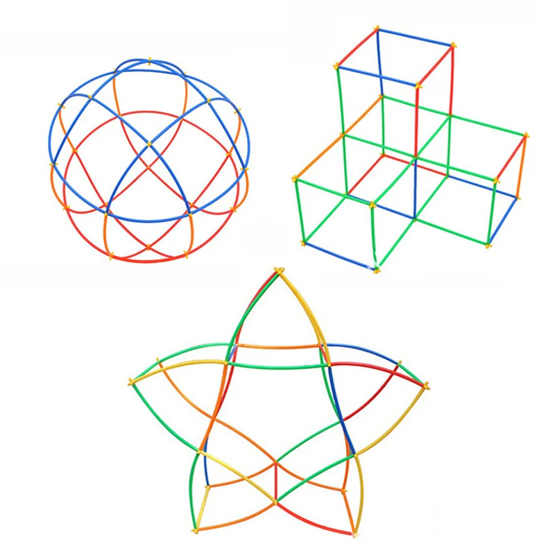 DIY игрушки для детей Подарки 4D соломенные строительные блоки в форме туннеля