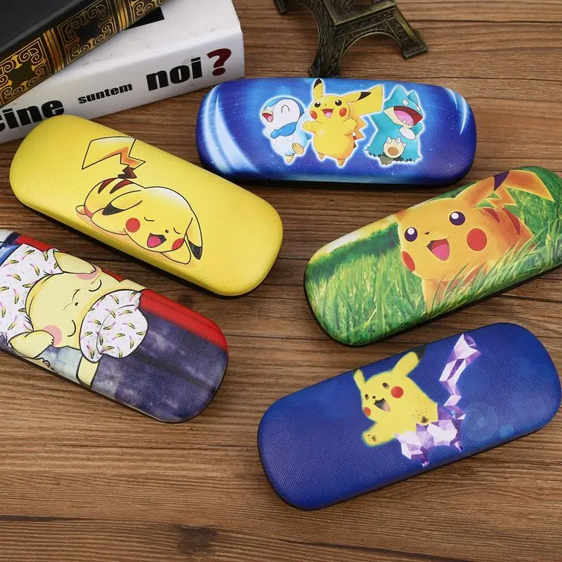 Портативный Жесткий Кожаный Чехол для очков с героями Аниме Покемон Пикачу милым