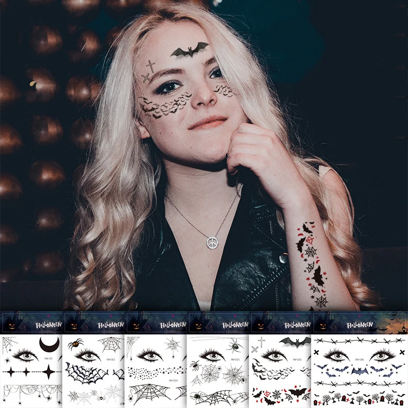 Мульти стиль выбор временные татуировки наклейки Хэллоуин Сделай Сам