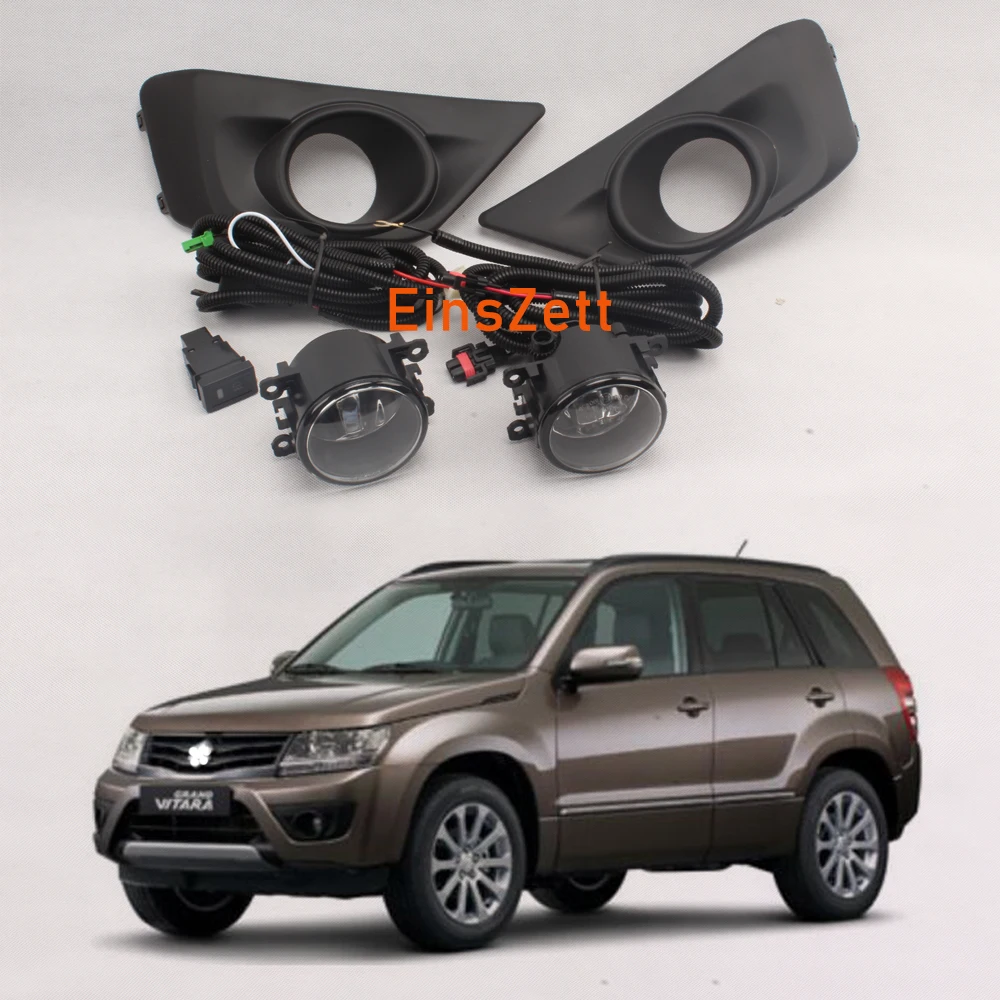

1set Car Fog Lamp Assembly For SUZUKI Grand Vitara 2013 2014 Front Bumper Lamp Halogen Bulb Day Light with Switch Wiring