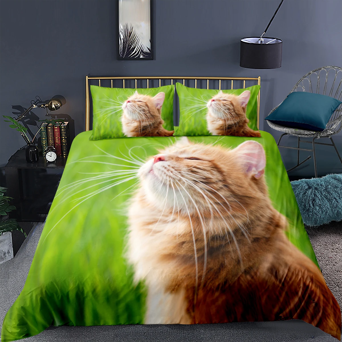 

3D Dog/Cat Duvet Cover Set Cute Animal 2/3pc Bed Set Bedding Kids Boys Girls Pet Design Quilt Cover Pillowcase