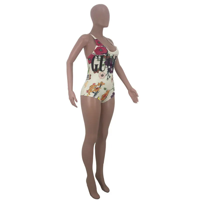 Women's Swimsuit Bikini 2021 Sexy Summer Dress One Piece Beach Separate Surfwear Casual Fashion Flower Letter Printing Swimsuit