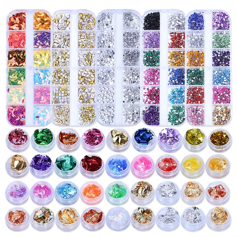 

Large Pack Mixed Flatback Crystal Metallic Gold Foil Flakes Epoxy Resin Fillings 652B
