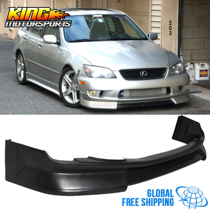 Подходит для 01 05 Lexus IS300 Sedan 4Dr WD Style Уретановый передний бампер спойлер черный