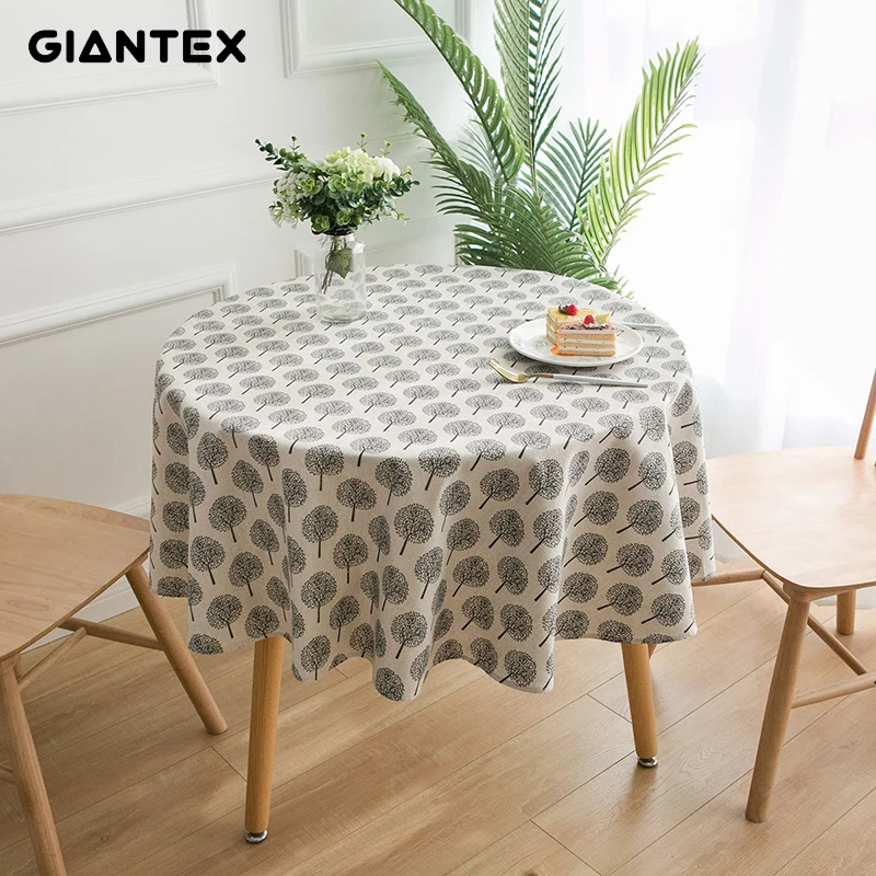 GIANTEX декоративная скатерть из хлопка и льна, круглая скатерть, скатерть для обеденного стола, обрус Tafelkleed mantel mesa nappe