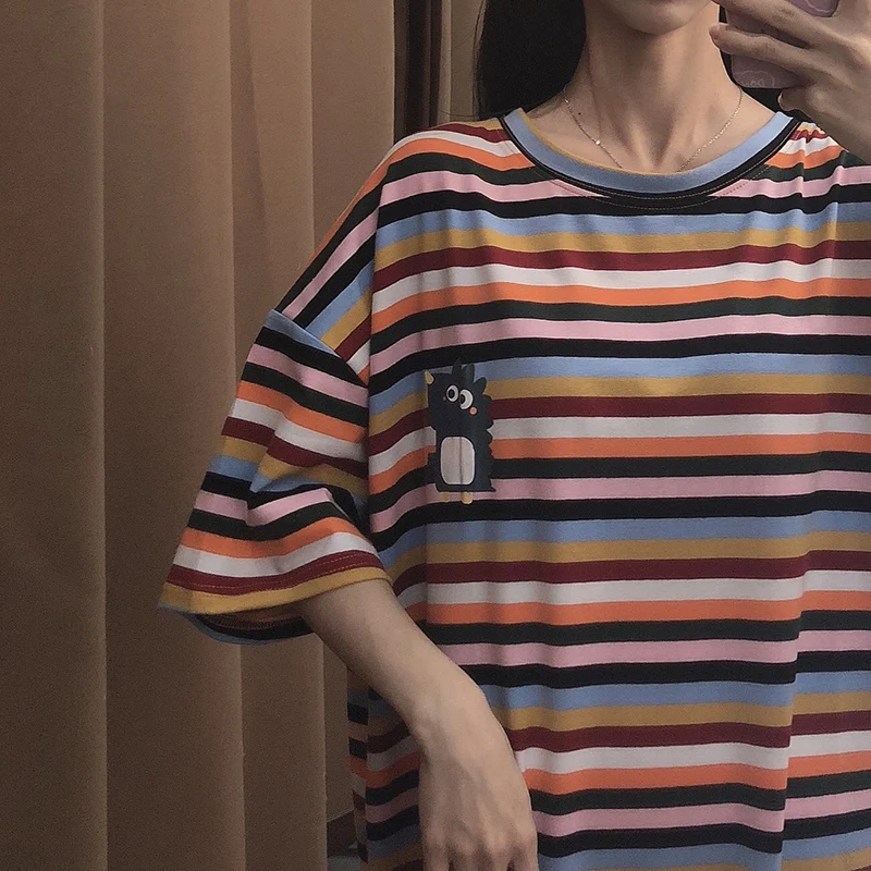 Ночная рубашка женская хлопковая в стиле оверсайз свободная одежда для сна с