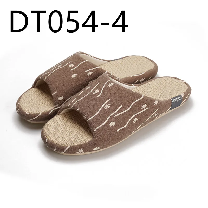

Cotton and linen slippers for female summer indoor fabric lovers skid and deodorant home use DT054
