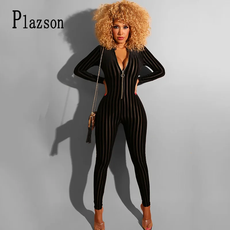 

Женский Облегающий комбинезон Plazson, осенне-зимний комбинезон с длинным рукавом, обтягивающий боди, комбинезоны, уличная одежда, женские ком...
