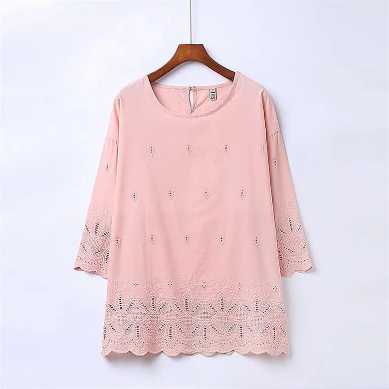3XL-6XL Модные женские футболки больших размеров, свободные хлопковые футболки с круглым вырезом и принтом, топы с рукавом три четверти, Vetement Femme - Цвет: picture
