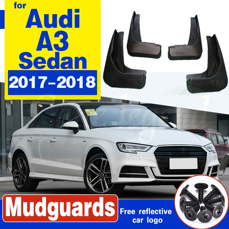 

Mud Guards Mud Flaps for Audi A3 Sedan 2017-2018 Fender Splash Guards Mudguard Car Front Rear wheel Mudflaps Soft plastic 4Pcs