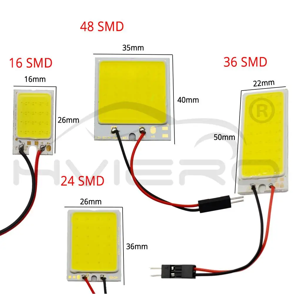 2X Белый T10 W5W C5W 24 36 48Smd Cob Светодиодная панель Авто для чтения карта лампа панель светильник купол фестон BA9S 3 адаптер DC 12v авто Led