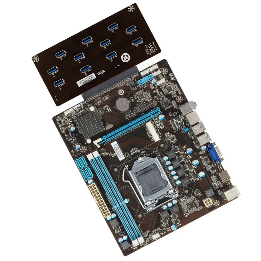 

Материнская плата B250 для майнера, DDR3, LGA 1151, поддержка 12 GPU, Настольная материнская плата для майнера