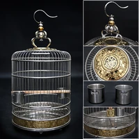 stainless steel birdcage large and medium size cages parrot thrush myna grackle large size villa metal cage