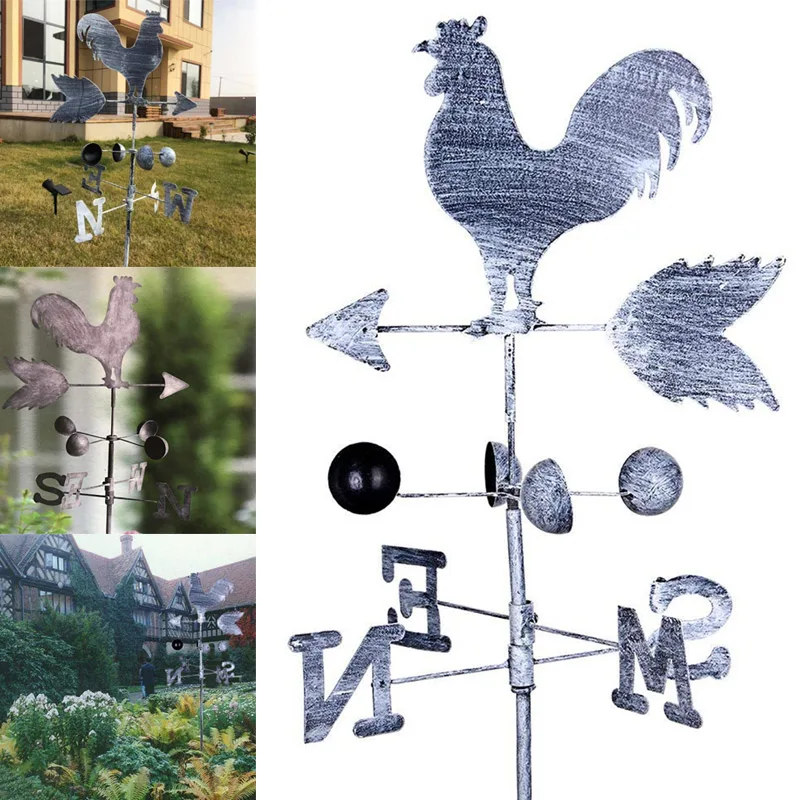 Традиционный петух Weathervanes Железный петух лопасть ветра скорость ветра указатель направления Сад Двор может CSV