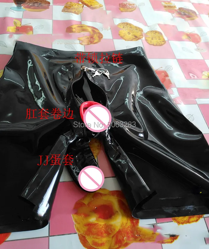 Латексные мужские короткие скрытые презервативы на молнии с двумя замками заказ