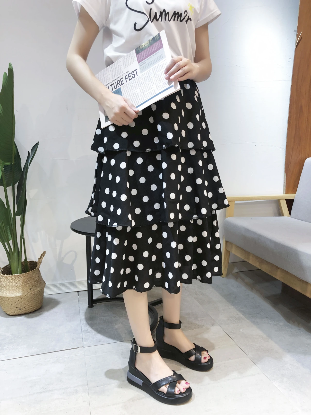 

Casual Women Sandals Summer Office Lady Ankle-warp Buckle Platform Wedge Height Increasing Fashion Leisure Back Zip Ladies Shoes