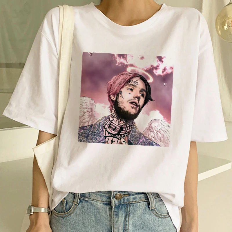 Рэпер Lil Peep Повседневный хип-хоп короткий рукав женский свободный S-2XL Харадзюку