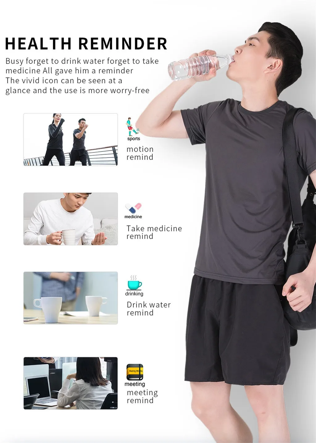 Спортивные водонепроницаемые умные часы с закаленным стеклом спортивные