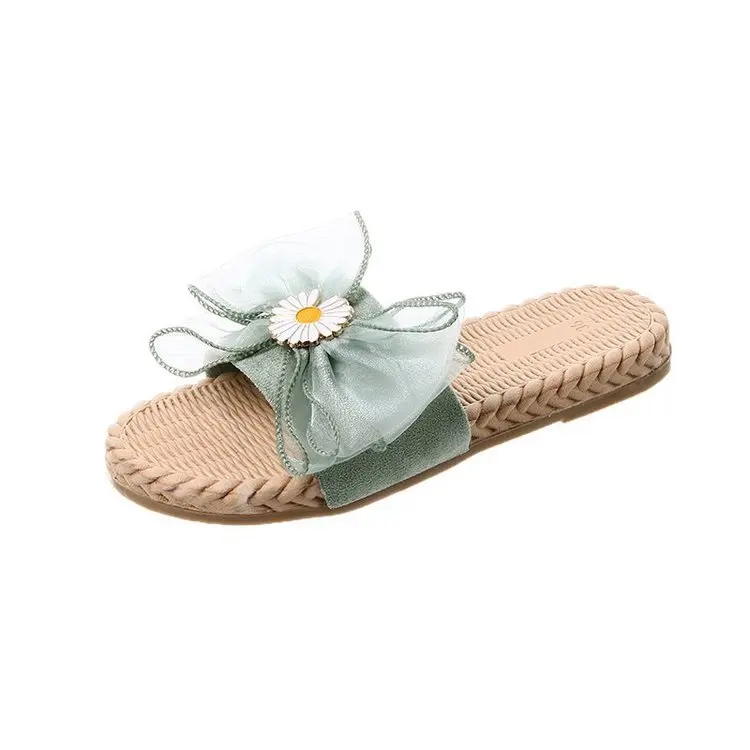 

Beach Shoes Big Size Ladies' Slippers Luxury Slides Slipers Women Butterfly-Knot Low Sabot Designer 2021 Flat Summer Rubber Basi