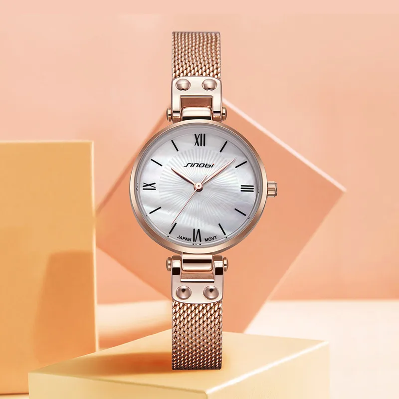 Часы женские кварцевые под розовое золото водонепроницаемые | Наручные часы