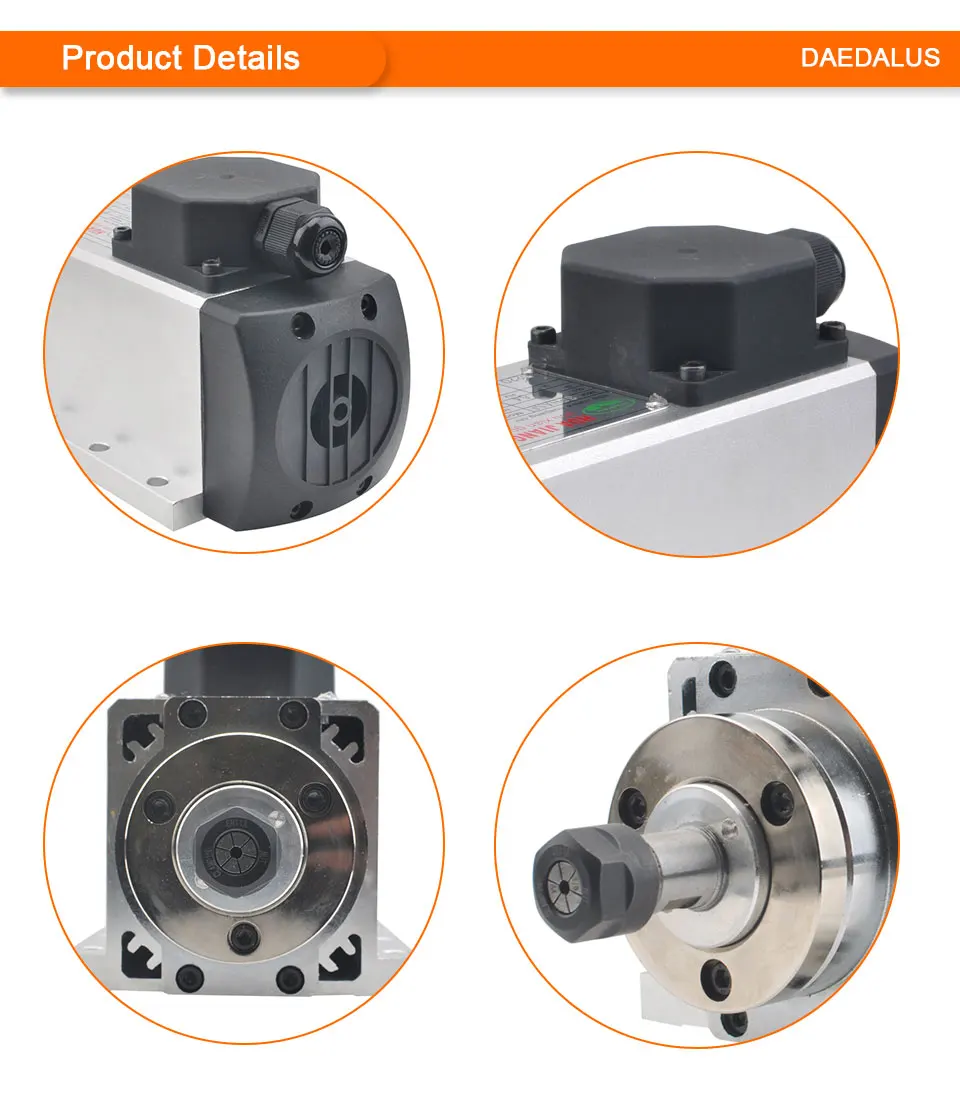Daedalus CNC мотор шпинделя 110 В/220 В шпиндель 0.8квт с воздушным охлаждением квадратный двигатель ER11 Фрезерный резак гравировальный инструмент