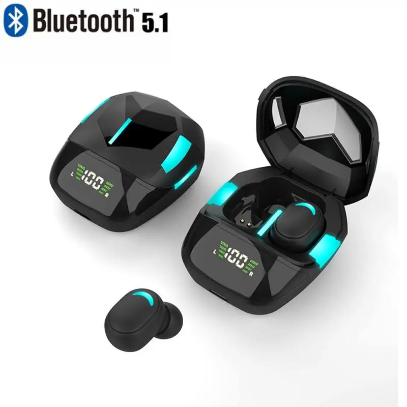 

Bluetooth-наушники 5,0 TWS, беспроводные наушники, игровая гарнитура светодиодный цифровым дисплеем и зарядным устройством для телефона