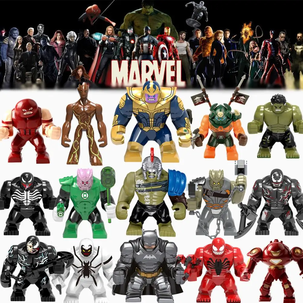 Большой размер строительный блок Мстители супер герой танос Халк Железный