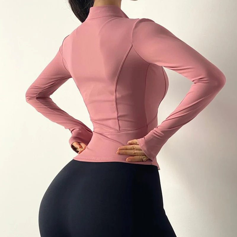 

Hearuisavy Women Fitness Jacket High-Quality Yoga Sportswear Female Autumn Winter New Long Sleeve Zipper Tight Running Jacket