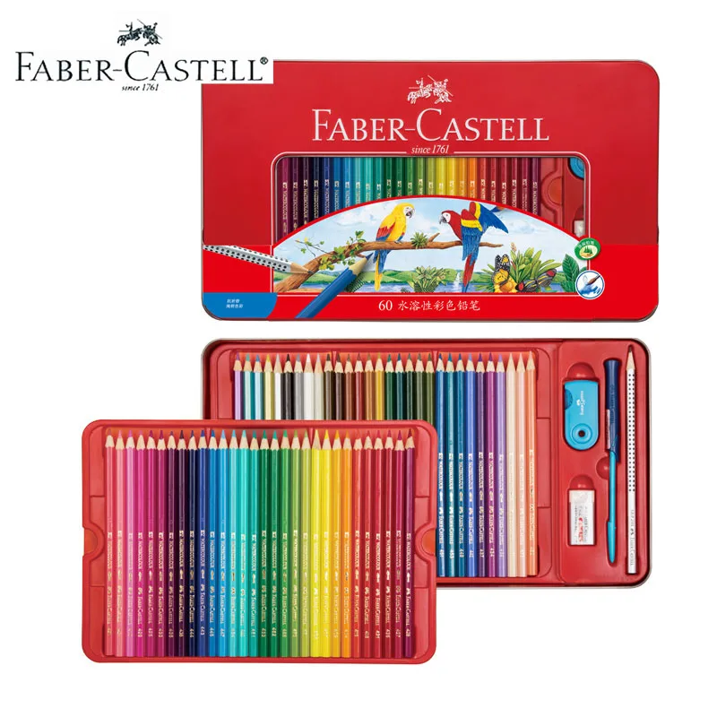

Faber Castell Water Colored Pencil 24/36/48 Colors Tin Box 114468 Drawing Non-toxic Pencils set for Artist Sketch Germany
