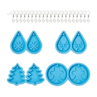 1 set diy resin earring making molds kit sky blue silicone pendant molds earrings hook uv epoxy crafts jewelry handmade findings