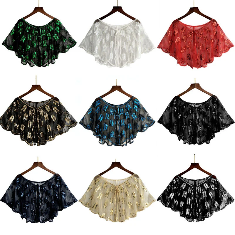 

Палантин-шаль, 9 цветов, сверкающий, свадебное с блестками, черный, золотой, короткий болеро, накидка для женщин, свадебная накидка, накидка д...