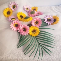 25pcs sunflower soap flower head bouquet gift box with diy wedding valentine gift decoration home display