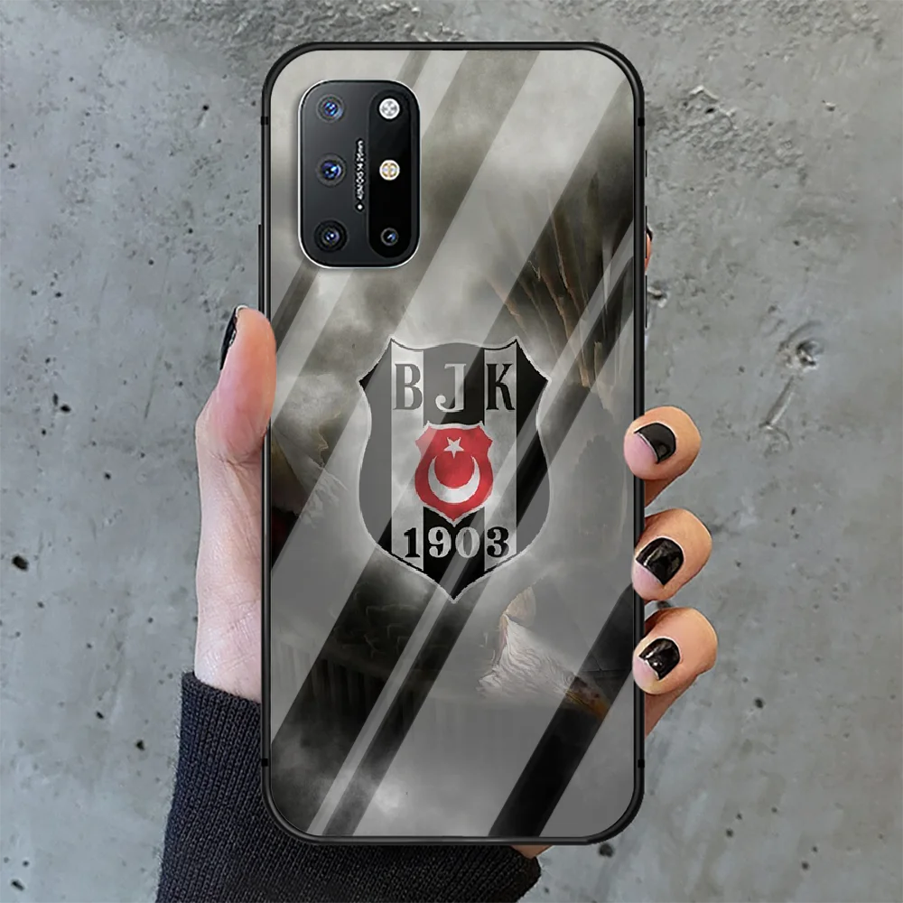 

Turkey Besiktas Football Phone Tempered Glass Case Cover For Oneplus 5 6 7 8 9 Nord T Pro Fashion Bumper Waterproof