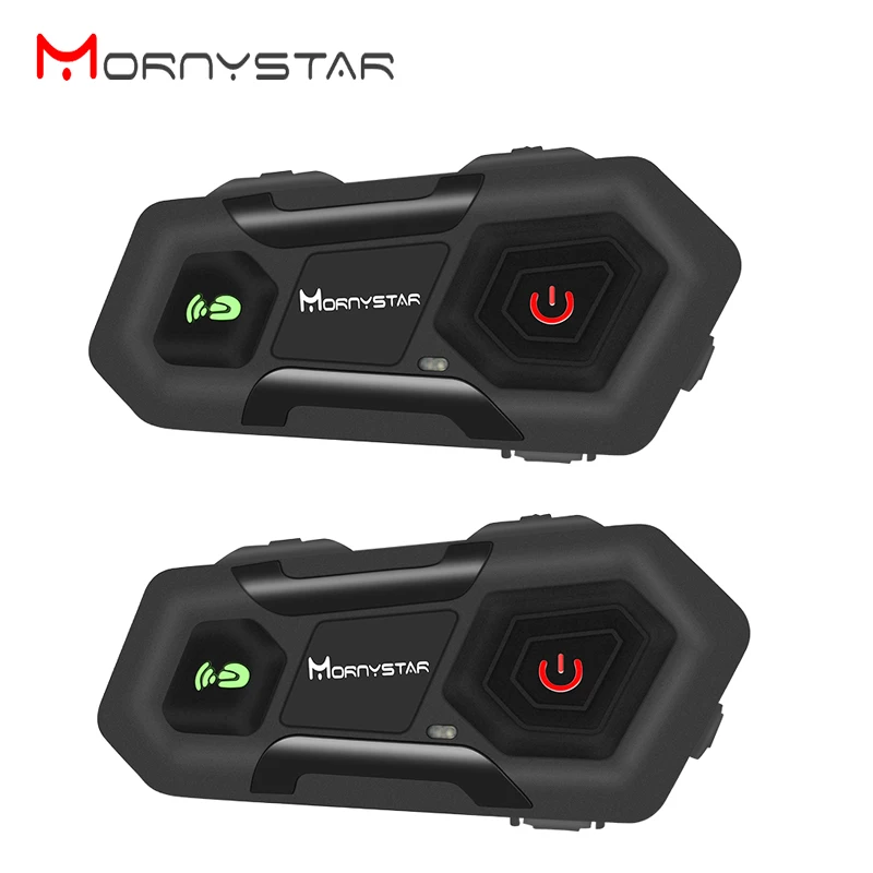 2 шт Mornystar M2 1600 м мотоциклетный шлем Интерком группа 3 Rider шлем Bluetooth гарнитура Водонепроницаемый Handsfree переговорные мото