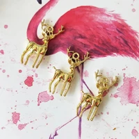 10pcs cute gold fawn charms oil drop zinc alloy floating pendant fashion jewelry accessories jewelry making supplies charms