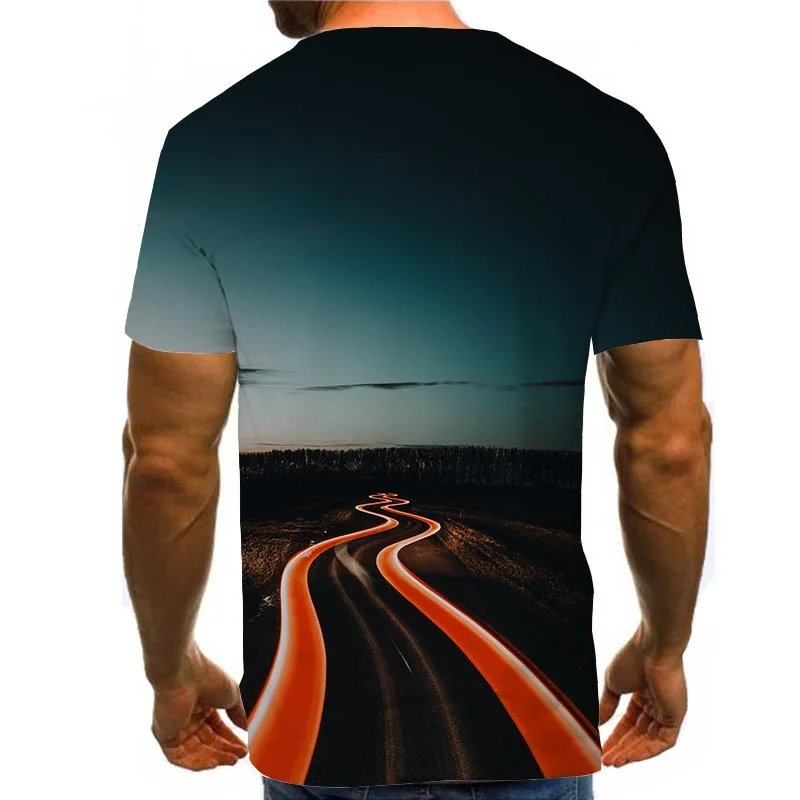 

Men Graphic T Shirts Round Neck 3D Print Short Sleeve Daily Tops Road Tees