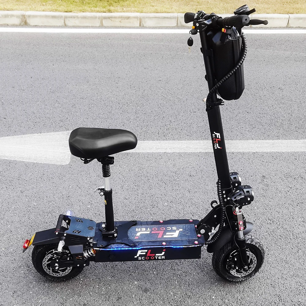 FLJ 2400W Dual Motor E Scooter with 2 strong power engine 52V 10inch wheel e bike easy foldable adult Electric | Спорт и развлечения