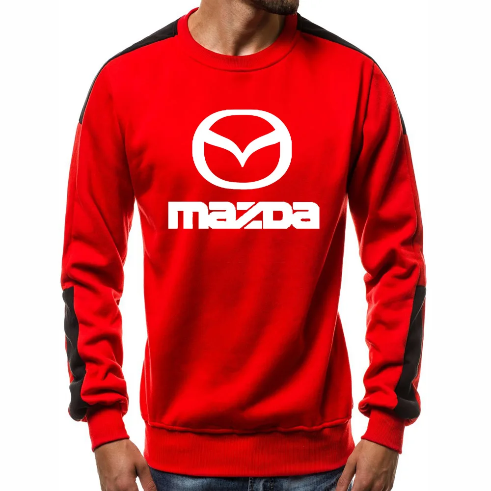 

Men Pullover Mazda Car Logo Print Spring Autumn Casual Fashion Sweatshirt Long Sleeve Cotton Splice Crew neck Men Pullover