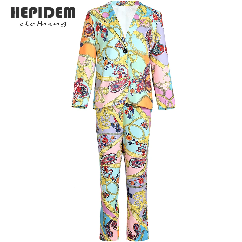 HEPIDEM Clothing -Conjunto de 2 piezas formado por blusa y pantalón, manga corta, estampado Floral, verano, 66750