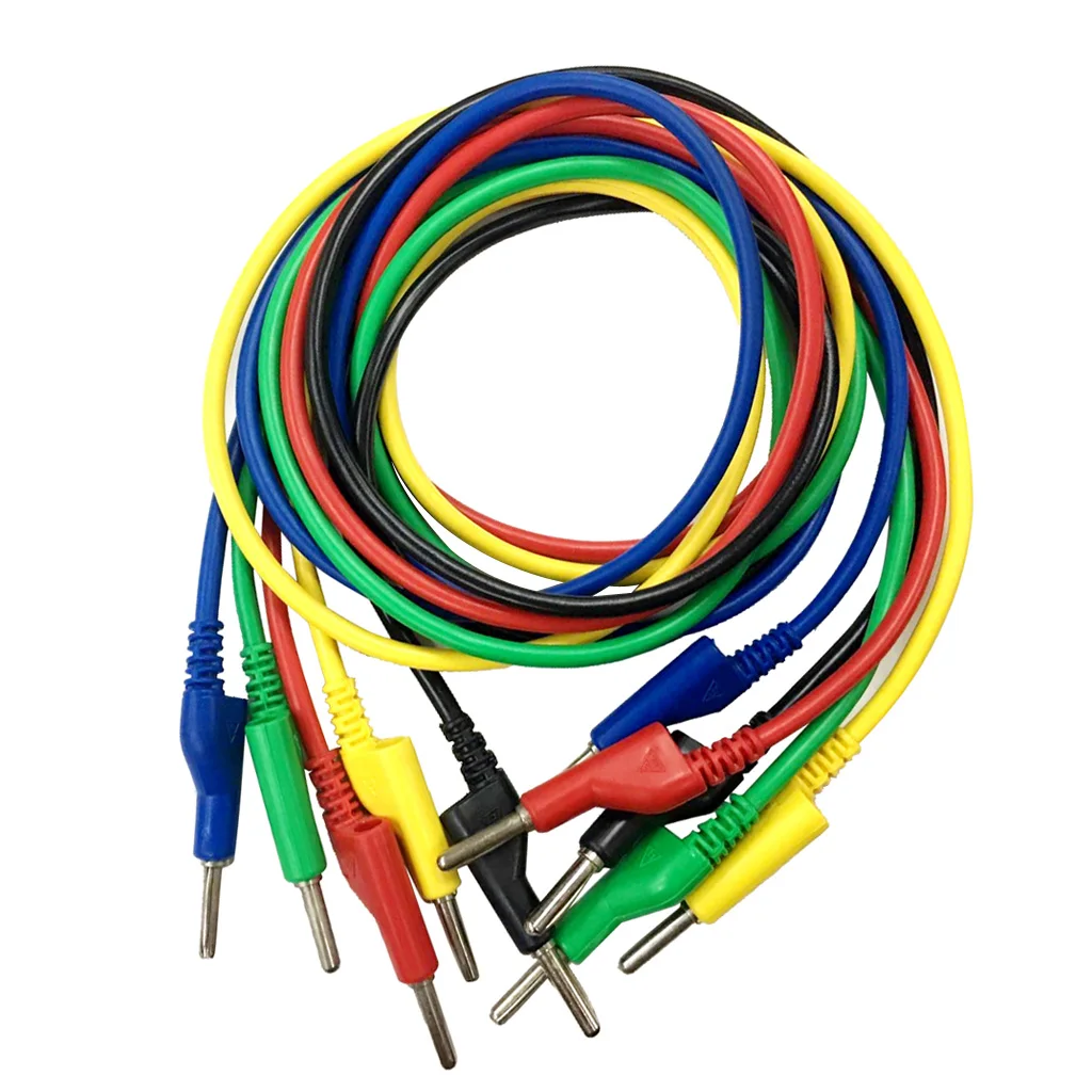 4mm Banana Plug Male Jack Silicone Test Cable 1Meter - Pack of 5Pcs | Электроника