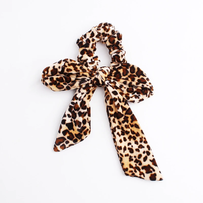 Новый осенне-зимний вельветовый шарф для волос женщин модные леопардовые